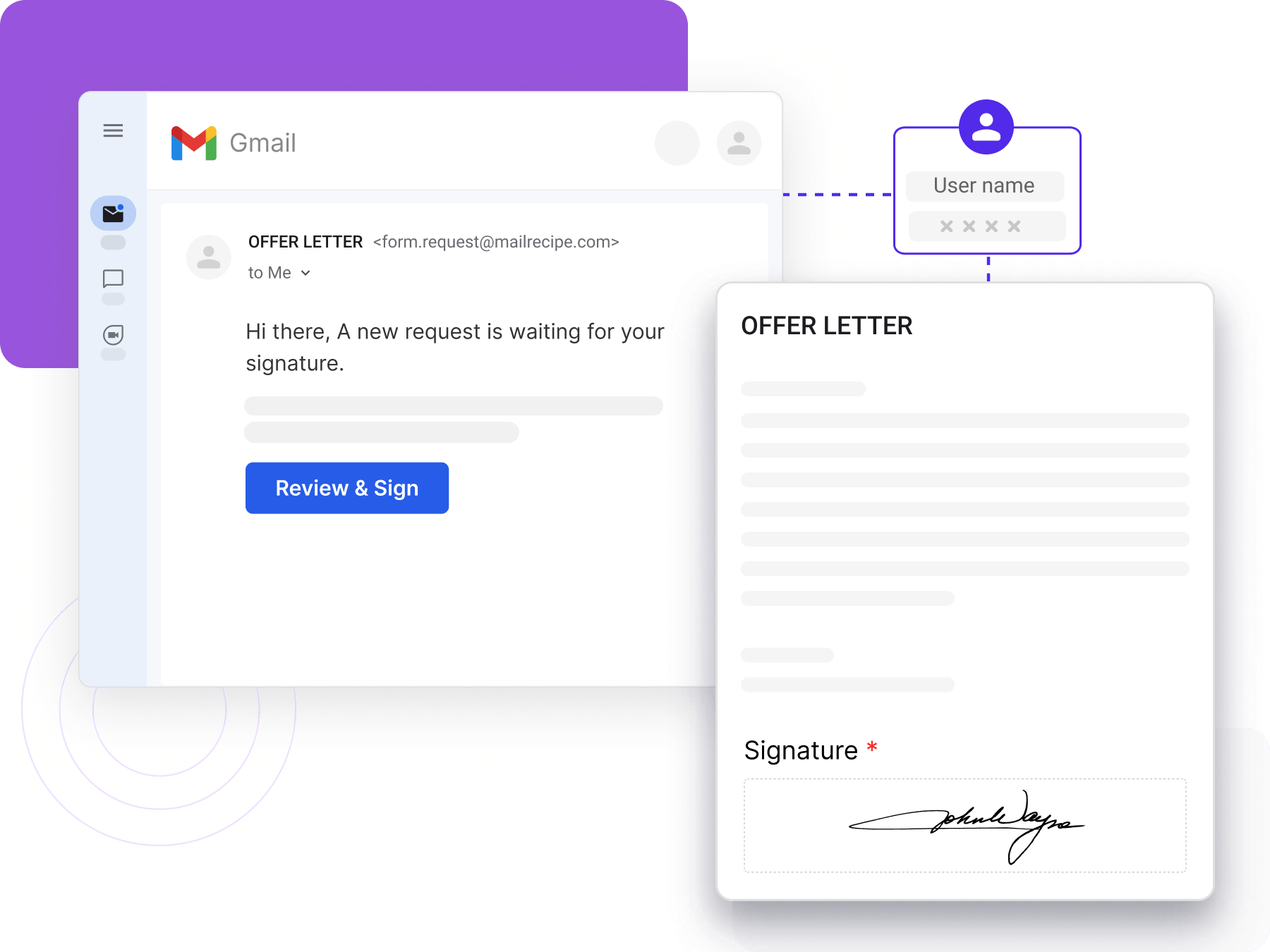 Request signatures via Email