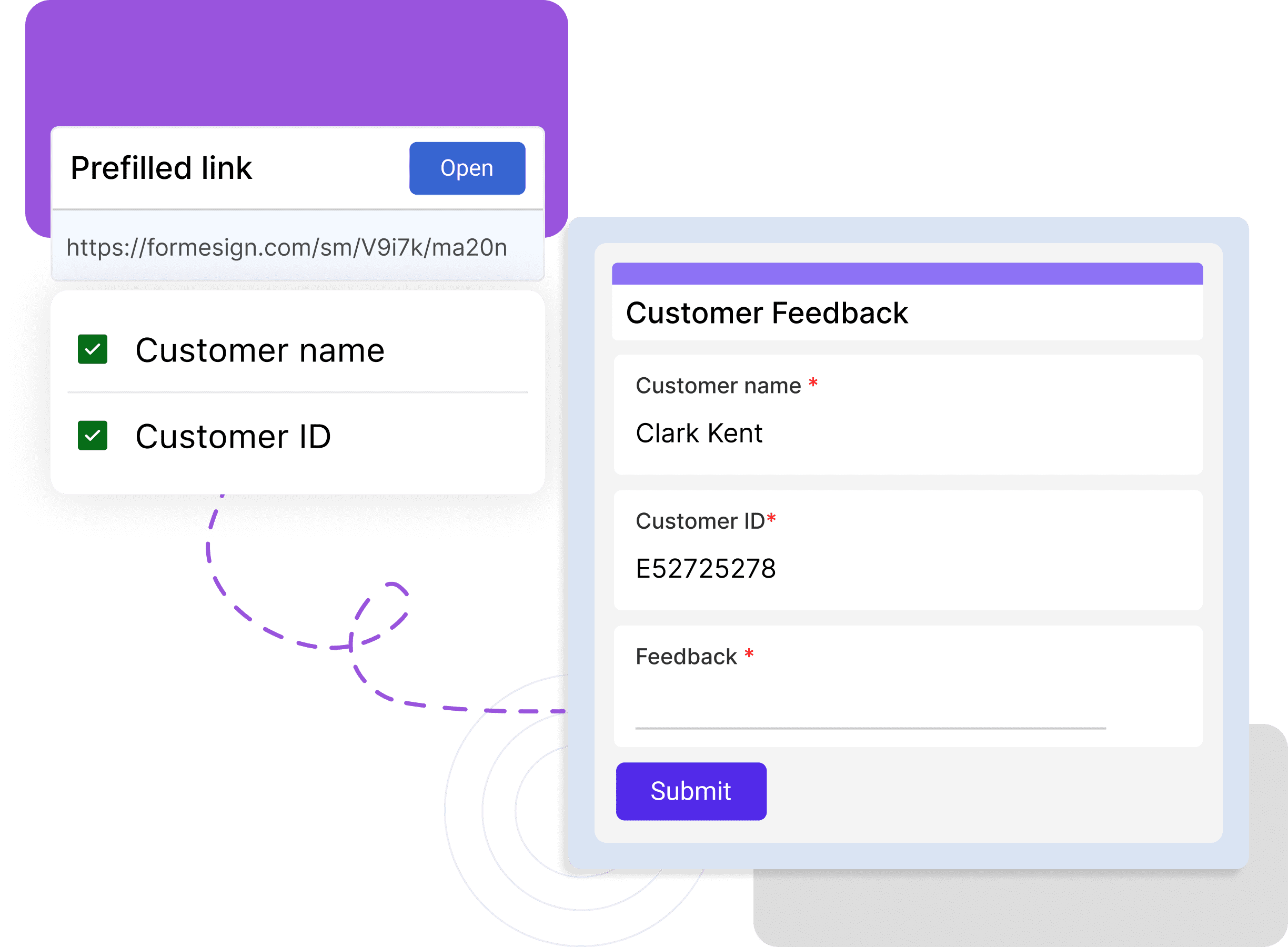 Create secure prefill links