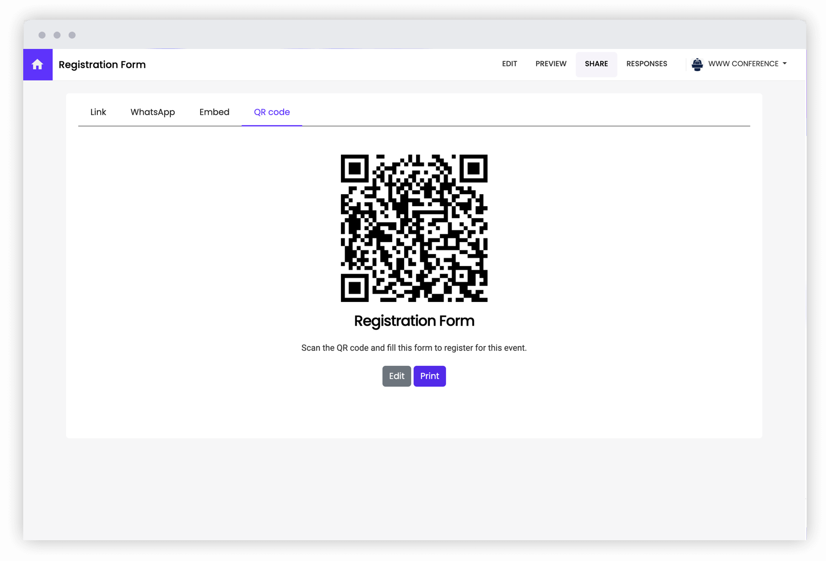 Display the QR code online or print it on flyers and allow users to easily access the form on their mobile