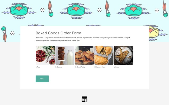 Baked goods order form